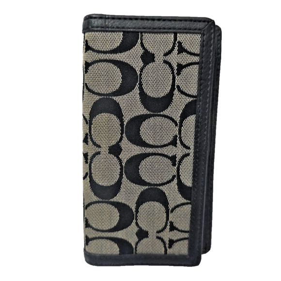 VINTAGE Coach Signature Logo Monogram Checkbook Holder Cover Clean - Picture 1 of 7